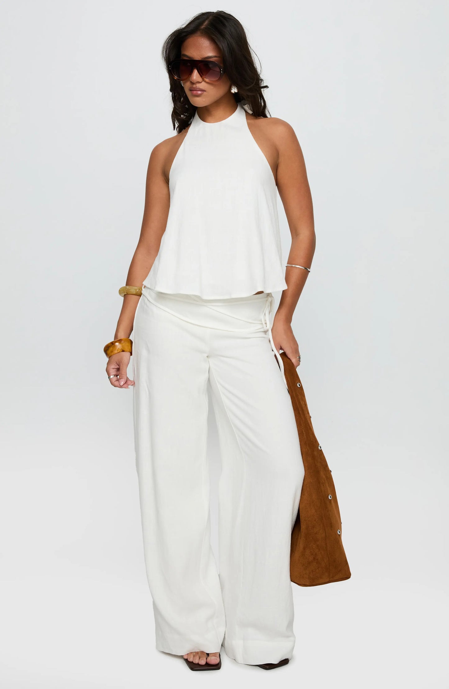 Gold Star® Tie Linen Blend Pants