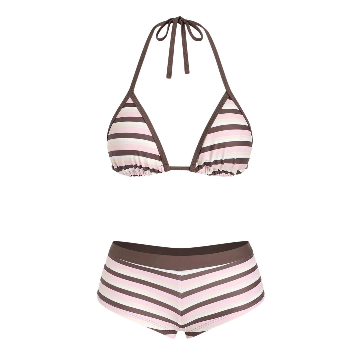 Brown Sugar® Striped Boyshort Bikini Set