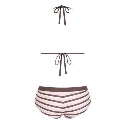 Brown Sugar® Striped Boyshort Bikini Set